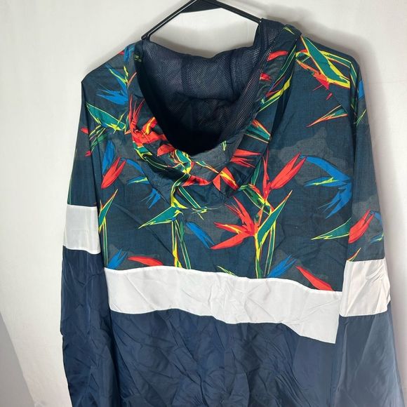 NWT Russell Athletic Men's Windbreaker Hood Jacket. Full zipper White Blue XL - Picture 6 of 14